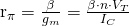 $r_{\pi}=\frac{\beta}{g_m}=\frac{\beta \cdot n \cdot V_T}{I_C}$