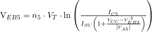 $V_{EB5}=n_5\cdot V_T\cdot\ln\left( \frac{I_{C5}}{I_{S5}\cdot \left(1 + \frac{V_{CC}-V_{EB3}^A}{\left|V_{A5}\right|}\right)}\right)$