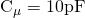 $C_{\mu}=10\mathrm{pF}$