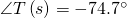 $\angle T\left(s\right) = -74.7^{\circ}$